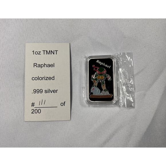 1 oz.999 Silver - Teenage Mutant Ninja Turtles + COA - ONLY 200 MADE - Raphael - Picture 2 of 5